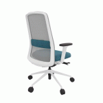CHAISE DE BUREAU ROCKIT BLANCHE - TURQUOISE