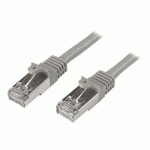 STARTECH.COM CÂBLE RÉSEAU CAT6 BLINDÉ SFTP SANS CROCHET DE 50 CM - CORDON ETHERNET RJ45 ANTI-ACCROC - M/M - GRIS