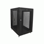 STARTECH.COM ARMOIRE RACK SERVEUR 18U À 4 MONTANTS, ARMOIRE VERROUILLABLE 19 POUR ORDINATEUR/AV/ÉQUIPEMENT IT, RACK RÉSEAU POUR BUREAU/DOMICILE AVEC ROULETTES ET RAILS DE MONTAGE AJUSTABLES