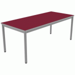 TABLE CARÉLIE 180X80 T5 - 4P STRAT POLYU. CERISE GRIS/9006 - MOBIDECOR