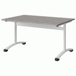 TABLE MALIBU 120X80 T4 DL STRA ABS BÉTON F186/BLC 9016