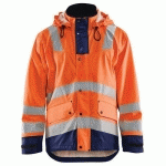 VESTE DE PLUIE NIVEAU 2 ORANGE FLUORESCENT/MARINE TAILLE S - BLAKLADER