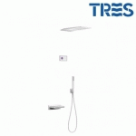 KIT DE BAIGNOIRE THERMOSTATIQUE ÉLECTRONIQUE ET ENCASTRÉ SHOWER TECHNOLOGY BLANC MAT - TRES 09286316BM