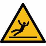LOT DE 3 - SIGNALÉTIQUE DE DANGER - PICTO SURFACE GLISSANTE - W011 - ISO 7010 VINYLE SOUPLE AUTOCOLLANT 200 MM