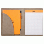 RHODIARAMA LIVRET PORTE-BLOC N°16 POUR BLOC OU CARNET FORMAT A5 - TAUPE
