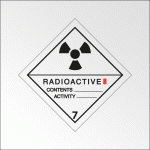 SIGNALISATION DE TRANSPORT NORMALISÉE ADR - MATIÈRES RADIOACTIVES, CATÉGORIE I - ADR 7  - 100 X 100 MM - VINYLE SOUPLE AUTOCOLLANT - LOT DE 7