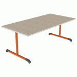TABLE BANDANA 160X80 T3 DL STR POLY. ÉRABLE G. BEIGE/PAPAYE - MOBIDECOR