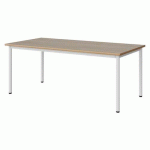 TABLE MALIBU 160X80 T4 4P STRA ALAISÉ CHÊNE 1146/BLC 9016