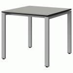 TABLE MALIBU 80X80 T5 SOUDÉ ST ISOSON GRIS 1400/NO GRIS 9006