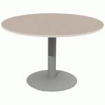 TABLE MANO Ø120 T6 STRAT ALAISÉ PRALINE BLANC PASTEL/9006 - MOBIDECOR
