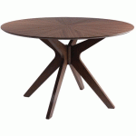 TABLE RÉUNION CARMEL Ø 120 CM PLATEAU PLAQUÉ NOYER - MMP