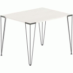 TABLE RÉUNION LORI 100 X 70 CM PLATEAU PIN PIED NOIR - MBA