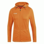 VESTE RUNNING À CAPUCHON FEMME - JAKO - RUN 20 ORANGE FLUO