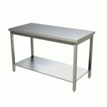 TABLE DE TRAVAIL EN INOX PROFI 1 600 X 600 MM AVEC ÉTAGÈRE BASSE