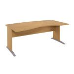 BUREAU DIRECTION EVOLUTION 2 - L. 180 X P. 90 CM - PLATEAU 'HÊTRE' - PIEDS L 'HÊTRE'.