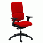 CHAISE DE BUREAU IMAX DOSSIER TISSU NON FEU ROUGE, ACCOUDOIRS 3D, MÉCANISME SYNCHRONE, PIED NYLON NOIR