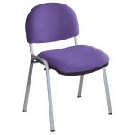 CHAISE RÉUNION ET VISITEUR PRIMA - TISSU REMBOURRÉ - VIOLET - PIEDS ALU (PRIX À L'UNITÉ)