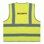 GILET DE SÉCURITÉ EPI - 4 BANDES JAUNES FLUO RÉTRORÉFLÉCHISSANTES  - L