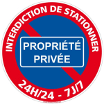 SIGNALETIQUE.BIZ FRANCE - PANNEAU INTERDICTION DE STATIONNER, PANNEAU DE SIGNALISATION TAILLE STANDARD 250 MM. PANNEAU PARKING, INFORMATION. ADHÉSIF,