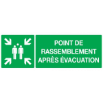 POINT DE RASSEMBLEMENT APRES EVACUATION 330X75MM NORMASIGN EN ADHESIF