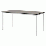 TABLE MALIBU 160X80 T6 4P STR ANTIB GRIS U727/NOIR BLC 9016