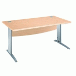 BUREAU DROIT EXCELLENS L 160 CM HÊTRE PIÉTEMENT '' L'' MÉTAL ANTHRACITE