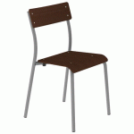 CHAISE ANDRÉ 4P T6 ASS/DOS WENGÉ PIÈTEMENT GRIS 9006 - MOBIDECOR