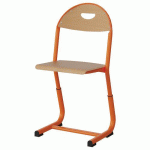 CHAISE MALIBU AST RÉG T3/T5 ASS/DOS HÊTRE - ACIER ORANG 1028 - MANUTAN EXPERT