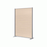 CLOISON DE SÉPARATION PLEINE B-ZEN - L 122 X H 160 CM - BOIS ANTIBACTÉRIEN CHÊNE CLAIR - PIED FIXE COULEUR ALUMINIUM