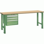 ÉTABLIS VERT 2000X800X900 CAP. 500KG ET 4 TIR. 75KG - LISTA