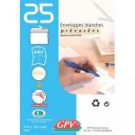 GPV PAQUET DE 25 ENVELOPPES BLANCHES AUTO-ADHÉSIVES 90 GRAMMES FORMAT 114X162MM RÉFÉRENCE 21301