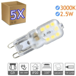 AMPOULE LED G9 2,5W BLANC CHAUD 3000K BLISTER 5 UNITÉS AMPOULE LED G9 220V - JANDEI