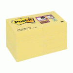 LOT DE 12 - NOTES REPOSITIONNABLES JAUNES SUPER STICKY POST-IT 47,6 X 47,6 MM - BLOC DE 90 FEUILLES