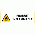 LOT DE 2 - PANNEAU DANGER - MATIÈRES INFLAMMABLES - W021 - ISO 7010 450 X 150 MM VINYLE SOUPLE AUTOCOLLANT