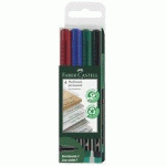 LOT DE 5 - FABER-CASTELL MARQUEUR PERMANENT MULTIMARK S, ÉTUI DE 4