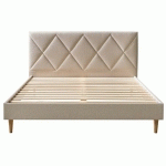 LIT BOBOCHIC LIT 180 X 200 CM PANTHEON AVEC LATTES MASSIVES 180X200 BEIGE - BEIGE