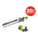 RYOBI - TAILLE-HAIES 18V ONE+ - 1 BATTERIE 2.0AH - 1 CHARGEUR - RY18HT55A-120