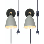 WOTTES - 2PCS APPLIQUE MURALE EN MÉTAL E27 STYLE INDUSTRIEL RÉTRO POUR LAMPE MURALE ÉCLAIRAGE SALON CUISINE INTÉRIEURE - GRIS