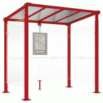 ABRI BUS MILAN 2.50 M - 2 BARDAGES LATÉRAUX - ROUGE 3004 - PROCITY