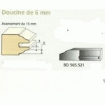 JEU DE 2 COUTEAUX PROFIL DOUCINE DE 6MM DESSOUS