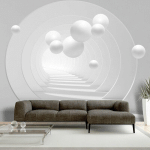 ARTGEIST - PAPIER PEINT TUNNEL 3D - 250 X 175 CM - NOIR ET BLANC