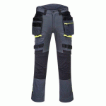 PORTWEST DX440 PANTALON DX4 POCHES FLOTTANTES DÉMONTABLES GRIS MÉTAL - TAILLE 40 - STANDARD