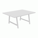 TABLE DE RÉUNION SYNERGY L 160 X P 120 X H 74 CM PIED MÉTAL BLANC PLATEAU BLANC