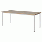 TABLE MALIBU 180X80 T5 4P STRA ALAISÉ CHÊNE 1146/BLC 9016