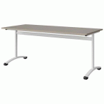 TABLE MALIBU 180X80 T6 DL STRA ABS GRIS U727/BLC 9016