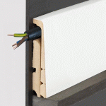 6 PLINTHES DE RECOUVREMENT MDF À COLLER EN POSE RAPPORTÉE - 2200 MM - BLANC - LARGEUR 120 MM DINAC