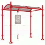 ABRI BUS PROVINCE 2.50 M SANS BARDAGES LAT. CITY ROUGE 3020 - PROCITY