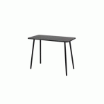 BUREAU TÉLÉTRAVAIL HOPM H.75 X L.100 X P.50 CM PLATEAU NOIR PIÈTEMENT MÉTAL NOIR