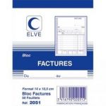 ELVE BLOC FACTURE 50 FEUILLETS SIMPLES 105X140 MM