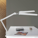 LAMPE À PINCE LED MAULCRAFT DUO, BLANCHE, 52 CM, À 2 LAMPES, À INTENSITÉ